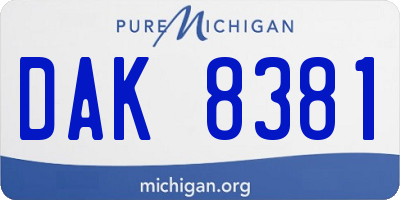 MI license plate DAK8381