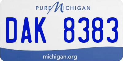 MI license plate DAK8383