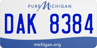 MI license plate DAK8384