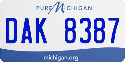 MI license plate DAK8387