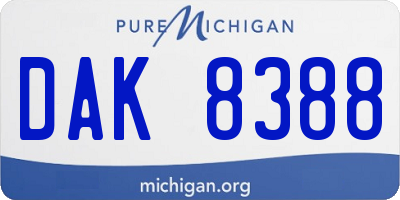 MI license plate DAK8388