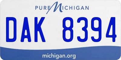 MI license plate DAK8394