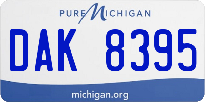 MI license plate DAK8395