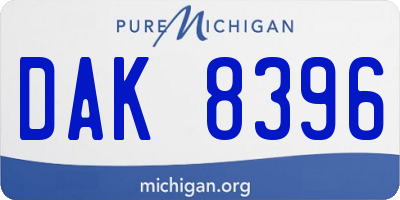 MI license plate DAK8396