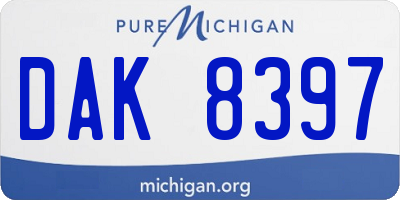 MI license plate DAK8397