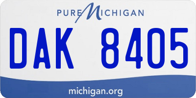 MI license plate DAK8405