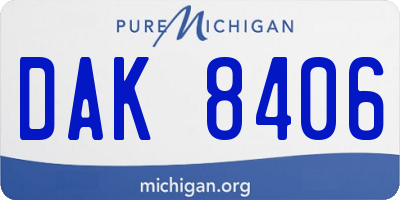 MI license plate DAK8406