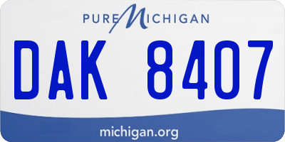 MI license plate DAK8407