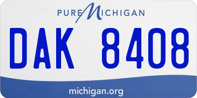 MI license plate DAK8408