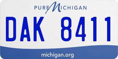 MI license plate DAK8411