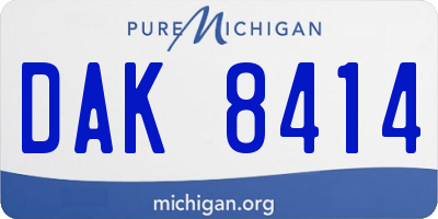 MI license plate DAK8414