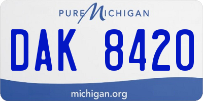 MI license plate DAK8420