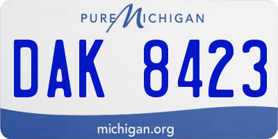 MI license plate DAK8423