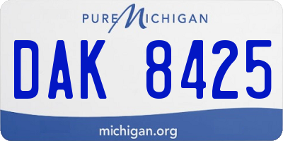 MI license plate DAK8425