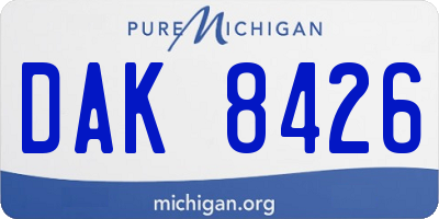 MI license plate DAK8426