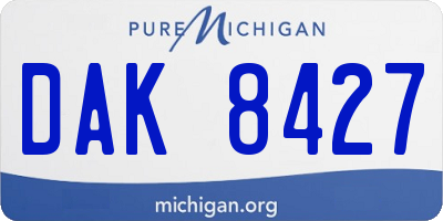 MI license plate DAK8427