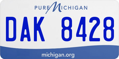 MI license plate DAK8428