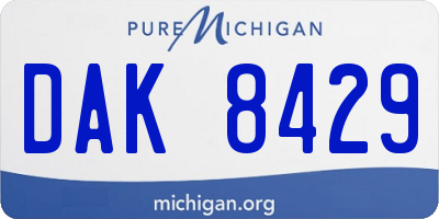 MI license plate DAK8429