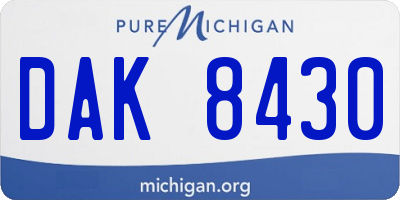 MI license plate DAK8430