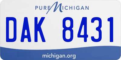 MI license plate DAK8431