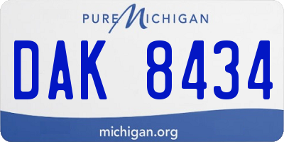 MI license plate DAK8434