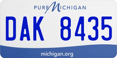 MI license plate DAK8435