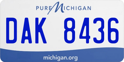 MI license plate DAK8436