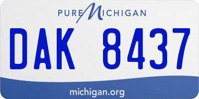 MI license plate DAK8437