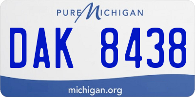 MI license plate DAK8438