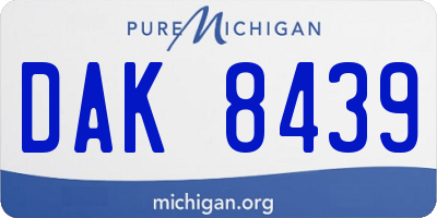 MI license plate DAK8439