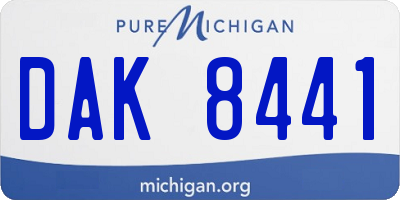 MI license plate DAK8441