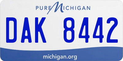 MI license plate DAK8442