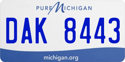 MI license plate DAK8443