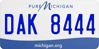 MI license plate DAK8444