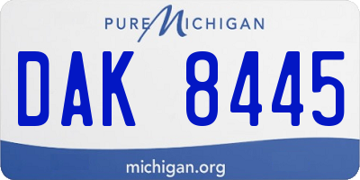 MI license plate DAK8445