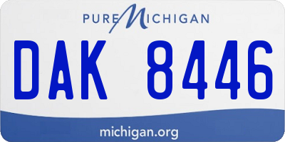 MI license plate DAK8446