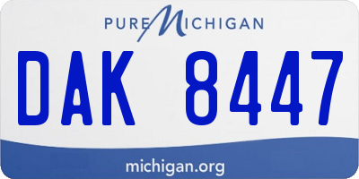 MI license plate DAK8447