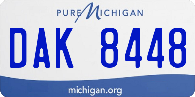 MI license plate DAK8448