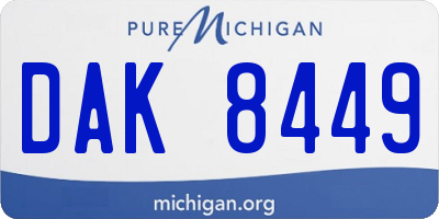 MI license plate DAK8449