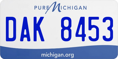 MI license plate DAK8453