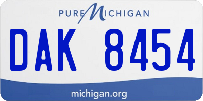 MI license plate DAK8454