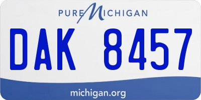 MI license plate DAK8457