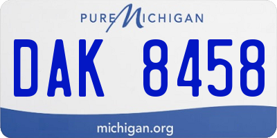 MI license plate DAK8458