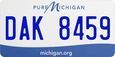 MI license plate DAK8459