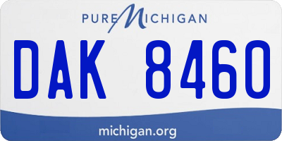 MI license plate DAK8460