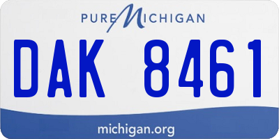 MI license plate DAK8461