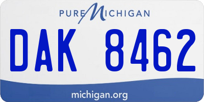 MI license plate DAK8462