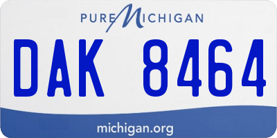 MI license plate DAK8464