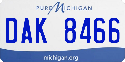 MI license plate DAK8466