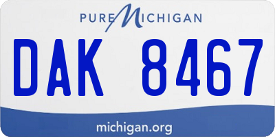 MI license plate DAK8467